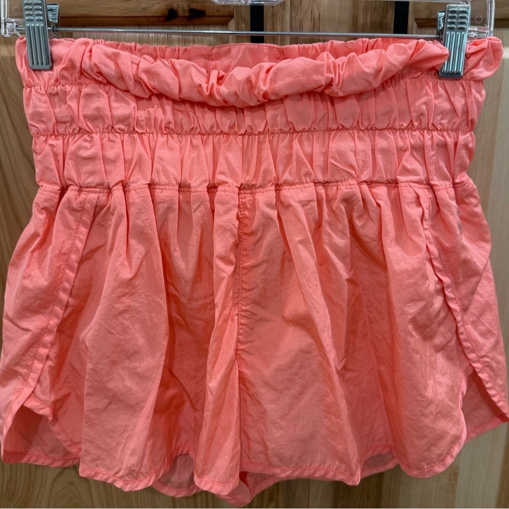 FP Movement Vibrant Orange Shorts with High Waist and Thick Waistband